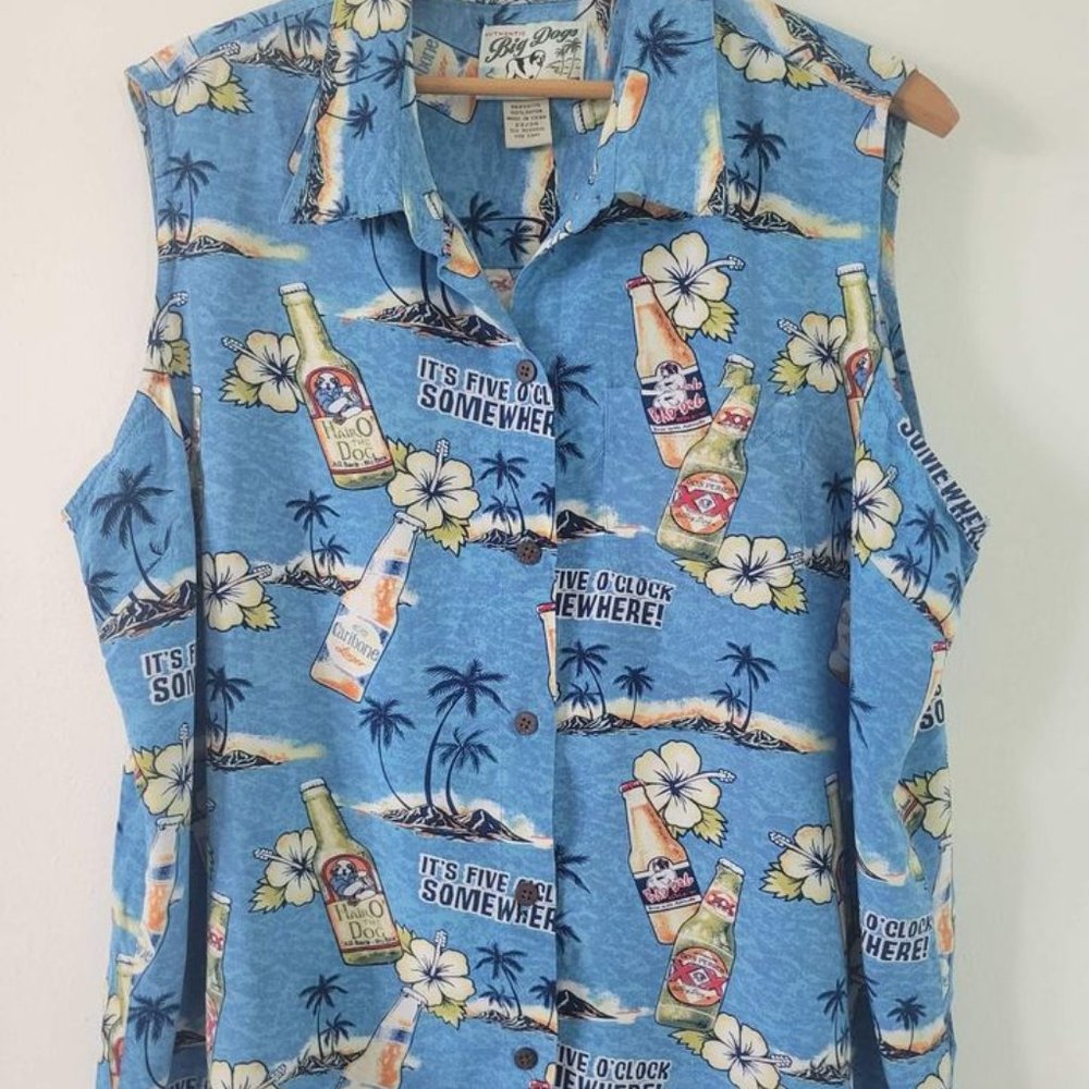 Vintage Big Dogs Sleeveless Shirt "It's 5:00 Somewhere"